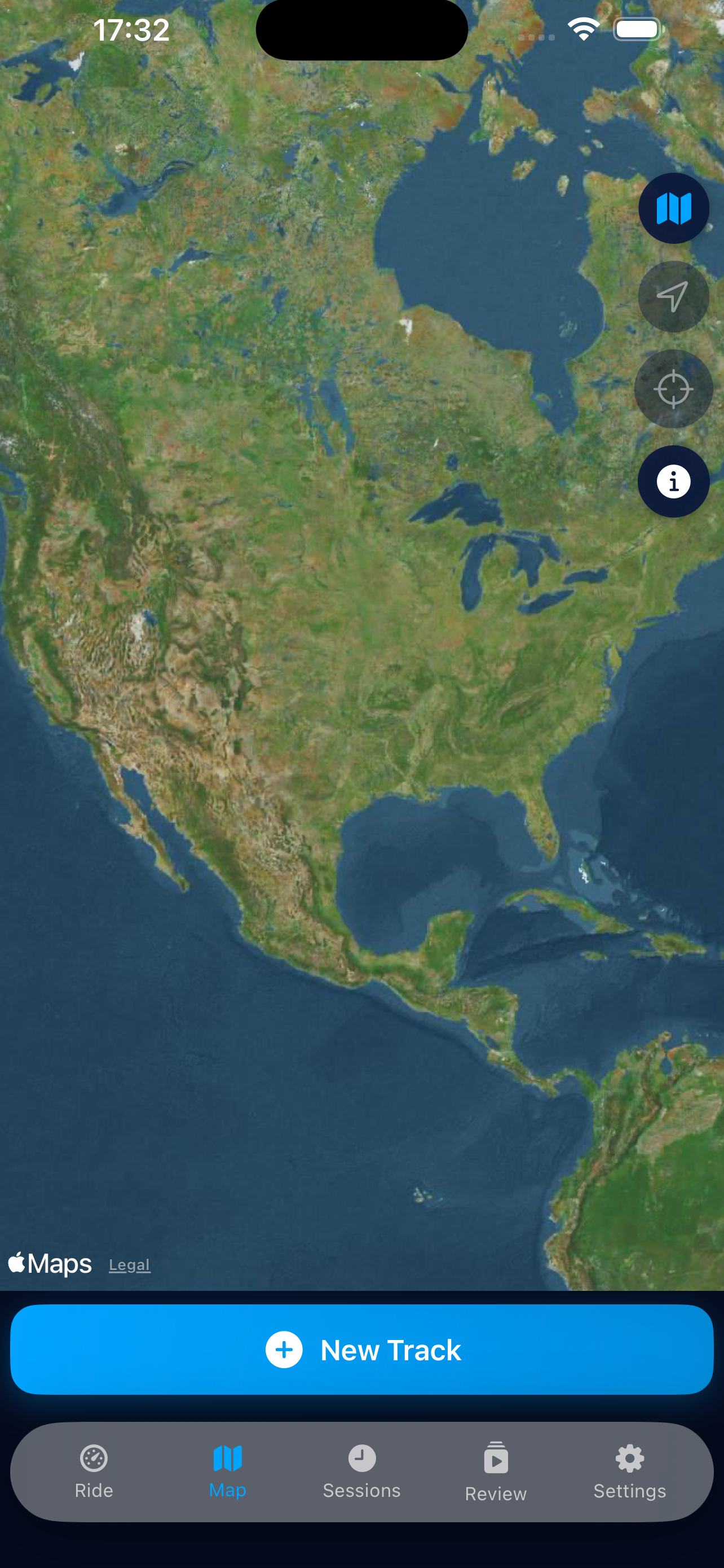 HaloSense map screen showing a route capture